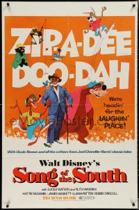 3t1018 SONG OF THE SOUTH 1sh R1972 Walt Disney, Uncle Remus, Br'er Rabbit & Bear, zip-a-dee doo-dah!