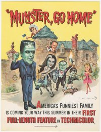 3t0289 MUNSTER GO HOME trade ad 1966 Fred Gwynne, Yvonne De Carlo, Al Lewis, Butch Patrick, Watson