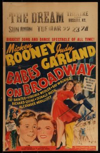 3t0147 BABES ON BROADWAY WC 1941 Mickey Rooney & Judy Garland, Busby Berkeley musical, ultra rare!