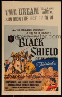 3t0154 BLACK SHIELD OF FALWORTH WC 1954 knight Tony Curtis & real life wife Janet Leigh, ultra rare!