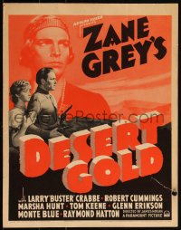 3t0169 DESERT GOLD WC 1936 Native American Chief Buster Crabbe, from the novel by Zane Grey, rare!