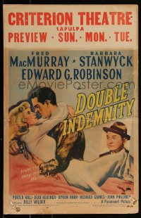 3t0172 DOUBLE INDEMNITY WC 1944 Billy Wilder classic, Stanwyck, MacMurray, Robinson, very rare!