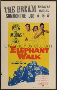 3t0177 ELEPHANT WALK WC 1954 sexy Elizabeth Taylor between Dana Andrews & Peter Finch in India!