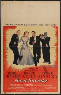 3t0193 HIGH SOCIETY WC 1956 Frank Sinatra, Bing Crosby, Grace Kelly & Louis Armstrong, very rare!