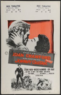 3t0201 JOHNNY GUITAR WC 1954 Joan Crawford kissing Sterling Hayden, directed by Nicholas Ray!