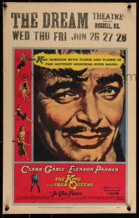 3t0202 KING & FOUR QUEENS WC 1957 King Clark Gable tangles w/flesh & flame in hottest western ever!