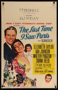 3t0206 LAST TIME I SAW PARIS WC 1954 Elizabeth Taylor, Van Johnson, Walter Pidgeon, Donna Reed