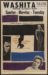 3t0211 MAN WITH THE GOLDEN ARM WC 1956 Frank Sinatra, Kim Novak, Parker + classic Saul Bass art!