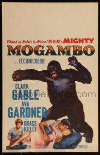 3t0217 MOGAMBO WC 1953 Clark Gable, Grace Kelly & Ava Gardner in Africa, great art with giant ape!