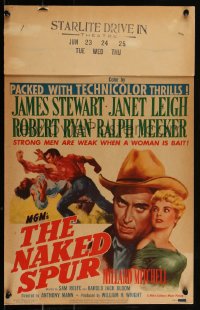 3t0220 NAKED SPUR WC 1953 art of James Stewart & sexy bait Janet Leigh, Anthony Mann, very rare!