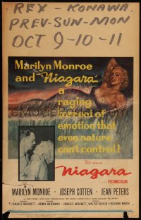 3t0223 NIAGARA WC 1953 classic art of giant sexy Marilyn Monroe on famous waterfall + added image!