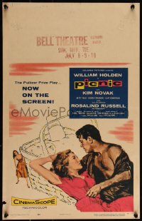 3t0228 PICNIC WC 1956 art of barechested William Holden & sexy long-haired Kim Novak, rare!