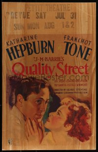 3t0232 QUALITY STREET WC 1937 romantic art of Katharine Hepburn & Franchot Tone, very rare!