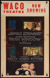 3t0236 REAR WINDOW WC 1954 Alfred Hitchcock, voyeur Jimmy Stewart w/ binoculars & sexy Grace Kelly!