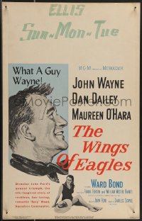 3t0276 WINGS OF EAGLES WC 1957 great art of Naval Aviation pilot John Wayne, sexy Maureen O'Hara!