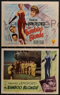 3t0501 BAMBOO BLONDE 8 LCs 1946 art of super sexy elegant Frances Langford & WWII bomber!