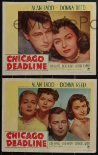 3t0509 CHICAGO DEADLINE 8 LCs 1949 cool images of Alan Ladd, Donna Reed & bad girls, film noir!