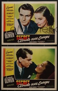 3t0581 CLOUDS OVER EUROPE 6 LCs R1947 Laurence Olivier, Valerie Hobson, Ralph Richardson, WWII!