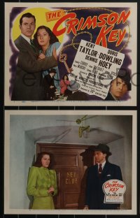 3t0512 CRIMSON KEY 8 LCs 1947 Eugene Forde directed, Kent Taylor & Doris Dowling!