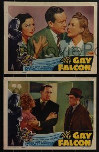 3t0595 GAY FALCON 3 LCs 1941 George Sanders with Wendy Barrie & Nina Vale, first of the series!