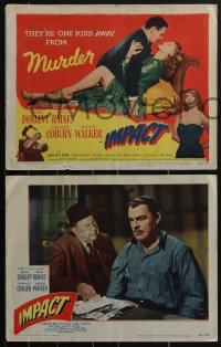 3t0526 IMPACT 8 LCs 1949 Brian Donlevy, sexiest Ella Raines, Charles Coburn, cool film noir images!