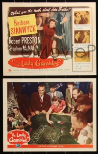 3t0530 LADY GAMBLES 8 LCs 1949 Barbara Stanwyck is a compulsive gambler in Las Vegas, Robert Preston!