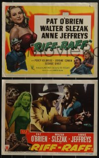 3t0543 RIFF-RAFF 8 LCs 1947 great images of Pat O'Brien & bad girl Anne Jeffreys, film noir!