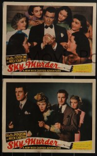 3t0586 SKY MURDER 5 LCs 1940 Walter Pidgeon as Nick Carter with Verne, Neal & Compton, sexy ladies!