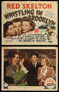 3t0564 WHISTLING IN BROOKLYN 8 LCs 1943 Red Skelton, pretty Ann Rutherford, complete set!