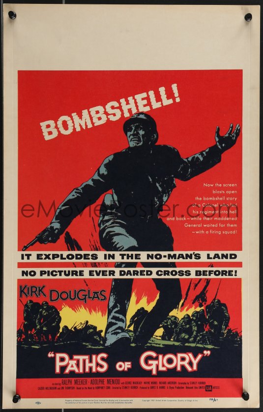 eMoviePoster.com: 3t0227 PATHS OF GLORY WC 1958 Stanley Kubrick classic ...