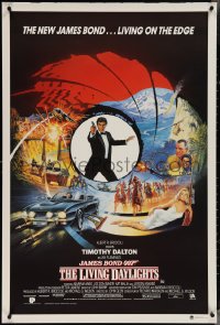 3w0236 LIVING DAYLIGHTS Aust 1sh 1987 Timothy Dalton as James Bond, art montage by Brian Bysouth!