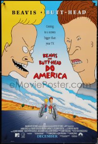 3w0673 BEAVIS & BUTT-HEAD DO AMERICA int'l advance DS 1sh 1996 Mike Judge MTV delinquent cartoon!