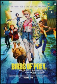 3w0682 BIRDS OF PREY int'l advance DS 1sh 2020 Margot Robbie as Harley Quinn with Bruce the Hyena!