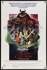 3w0686 BLACK CAULDRON advance 1sh 1985 first Walt Disney CG, cool fantasy art by Paul Wenzel!