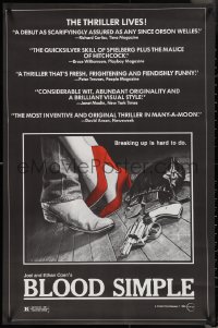 3w0694 BLOOD SIMPLE 24x37 1sh 1984 directed by Joel & Ethan Coen, cool film noir gun artwork!