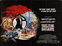 3w0020 LIVING DAYLIGHTS British quad 1987 Timothy Dalton as James Bond, art by Brian Bysouth!