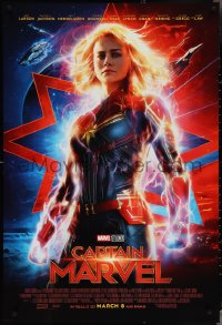 3w0700 CAPTAIN MARVEL advance DS 1sh 2019 incredible image of Brie Larson in the title role!