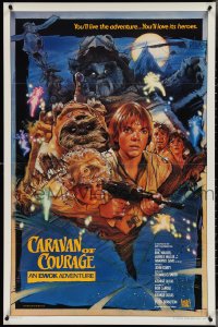 3w0702 CARAVAN OF COURAGE style B int'l 1sh 1984 An Ewok Adventure, Star Wars, art by Drew Struzan!