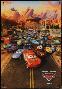 3w0704 CARS advance 1sh 2006 Walt Disney Pixar animated automobile racing, great cast image!