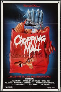 3w0211 CHOPPING MALL 27x41 video poster 1986 best different & more gruesome Corey Wolfe artwork!