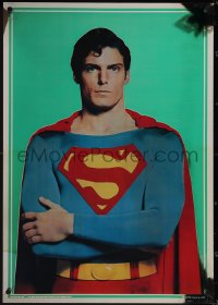 3w0235 SUPERMAN foil 21x30 commercial poster 1978 comic book hero Christopher Reeve in costume!