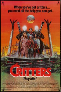 3w0718 CRITTERS 1sh 1986 great completely different art of cast & monsters by Ken Barr!