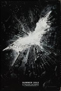 3w0723 DARK KNIGHT RISES teaser DS 1sh 2012 image of Batman's symbol in broken buildings!