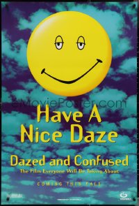 3w0725 DAZED & CONFUSED teaser style A 1sh 1993 Jovovich, 1st McConaughey, great happy face image!