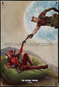 3w0729 DEADPOOL 2 style B teaser DS 1sh 2018 parody art of Michelangelo's The Creation of Adam!