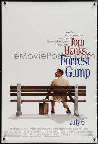 3w0763 FORREST GUMP advance DS 1sh 1994 Tom Hanks sits on bench, Robert Zemeckis classic!