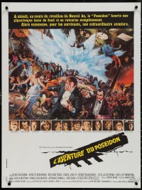 3w0237 POSEIDON ADVENTURE French 24x32 1973 art of Hackman & Stevens escaping by Mort Kunstler!