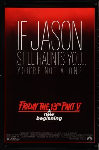 3w0768 FRIDAY THE 13th PART V 1sh 1985 A New Beginning, if Jason still haunts you you're not alone!