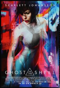 3w0775 GHOST IN THE SHELL advance DS 1sh 2017 Scarlett Johanson as Major, Beat Takeshi Kitano!