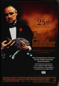 3w0212 GODFATHER 27x40 video poster R1997 Marlon Brando & cat in Francis Ford Coppola crime classic!